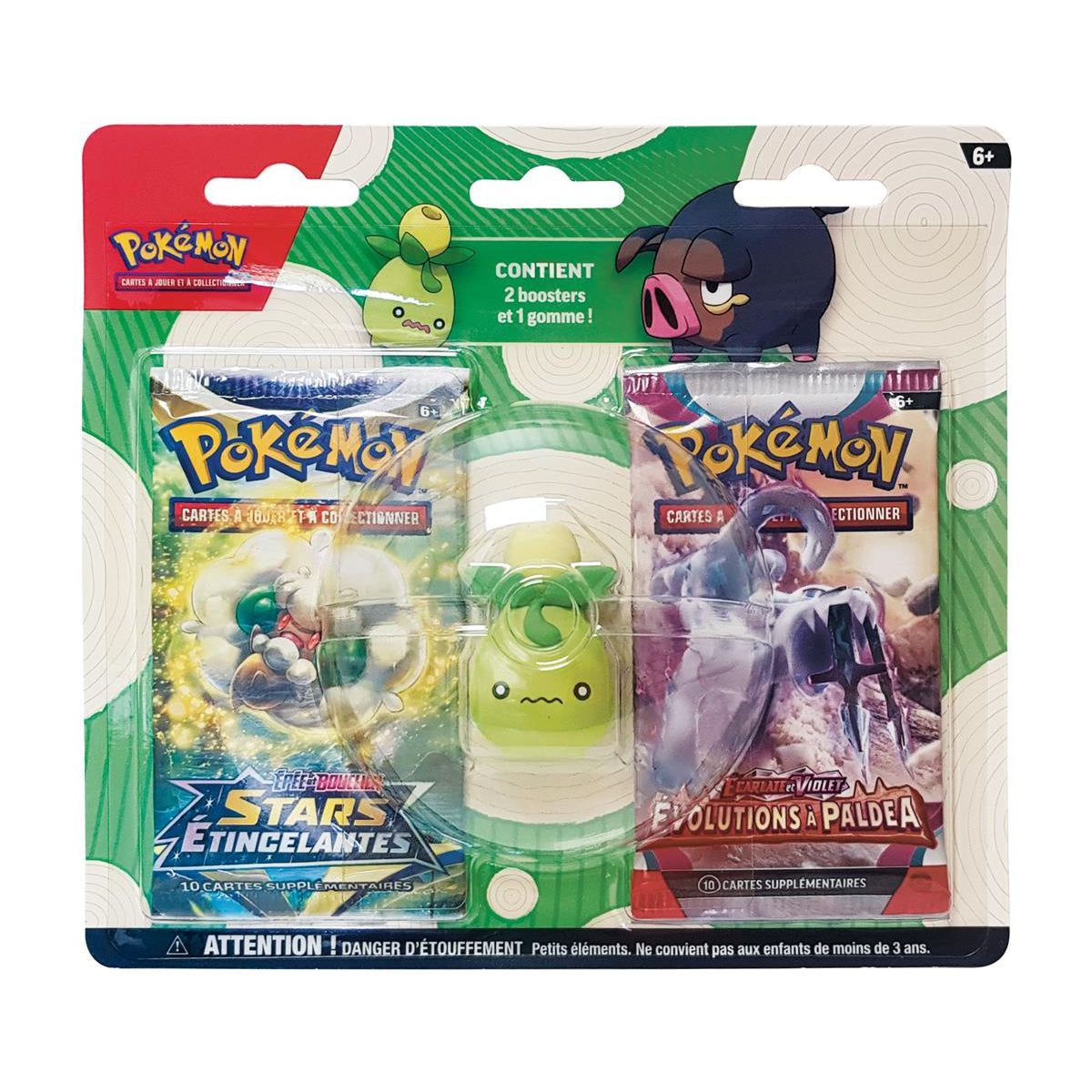 Pack 2 boosters et 1 gomme Rentrée des classes Pokémon 2023