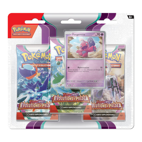 Tripack Pokémon Écarlate et Violet EV02 Évolutions À Paldea - Forgerette