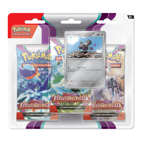 Tripack Pokémon Écarlate et Violet EV02 Évolutions À Paldea - Vrombi