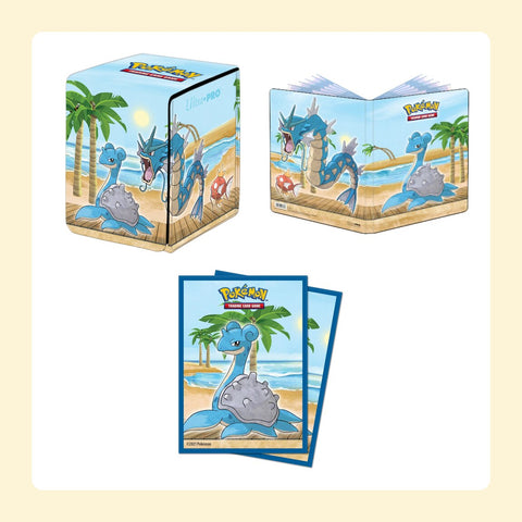 Contenu du lot : Deck Box Bord de Mer - Premium Flip Box, Portfolio A4 Bord de Mer - 9 pochettes, Sleeves Protèges Cartes Ultra Pro Bord de Mer 65 Pièces