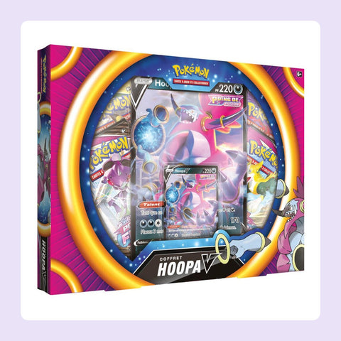 Coffret Pokémon Hoopa V avec 4 boosters [fond]
