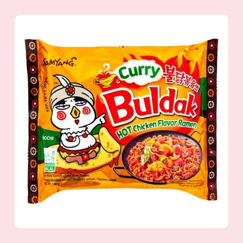 Nouilles instantanées Curry Hot Chicken Buldak [fond]