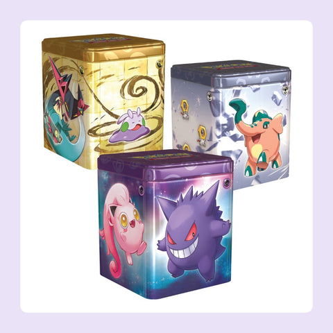 3 Tin Cube Pokémon 2024 Dragon, Acier ou Psy ! [fond]