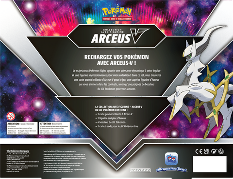 Dos du Coffret Arceus-V 4 boosters et 1 figurine Arceus