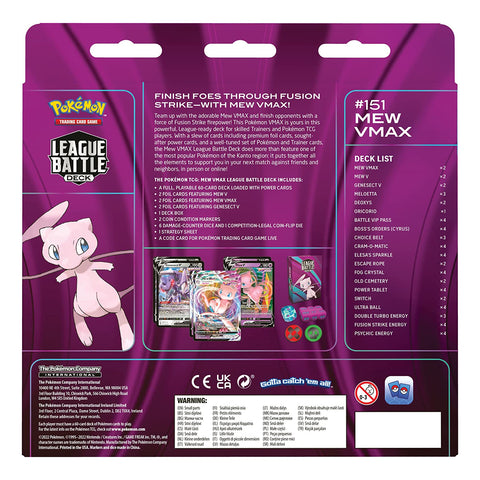 Contenu du Deck de Combat de Ligue Pokémon : Mew VMAX