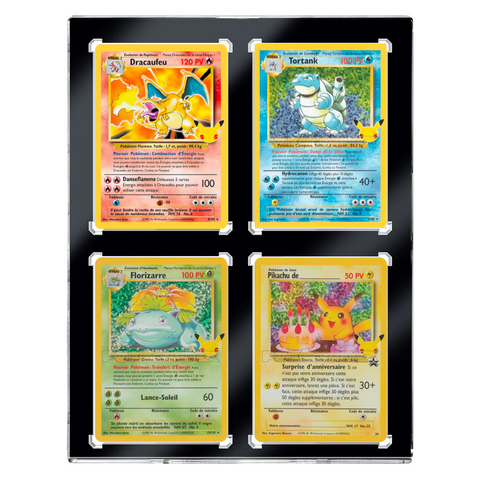 Ultra Pro 4-Card Magnetic UV One Touch Card Holder Black Border Holds 35pt Cards